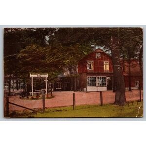Vintage 1930 Germany Postcard Niemanns Gasthof Pensionat Silk bei Reinbek Stamps
